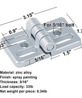 Heavy Duty Zinc Alloy T Slot Aluminum Extrusion Door Hinges 4 Pack For 4040 And 1515 Profiles With Smooth Swing Spray Paint Finish dimensions.