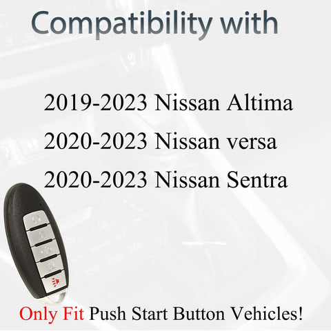 Compatibility chart and Keyless Entry Remote Fob Replacement For Nissan Altima Versa Sentra 2019 2020 2021 2022 2023 image