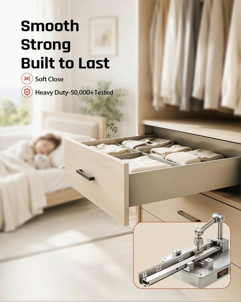 21 Inch Undermount Drawer Slides Set With Soft Close Full Extension 6 Pair Heavy Duty Bottom Mount Cabinet Sliders open drawer