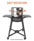 Lazy Susan Turntable for Pi Pizza Oven No Fuss 360 Degree Rotation Wood Fired Pizza Accessory on metal stand.
