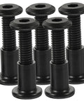 Set Of Five Heavy Duty Binding Screws And Countersunk Cap Nuts For Furniture Hardware And Leather Craft Projects with black finish