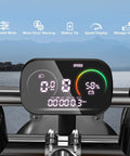 Digital display of Beast Mode 1200W Peak Ebike showing speed and battery level against mountain backdrop.