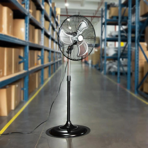 Powerful 20 Inch High Velocity Pedestal Fan With 5200 CFM Beating The Heat A True Beast Of A Workhorse Oscillating Stand Fan in warehouse