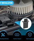 HVAC Blower Motor Resistor Replacement Direct Fit For Ford F-150 2004-2014 shown in engine bay with installation guide.
