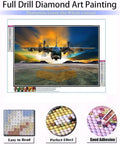 Aircraft Themed 5D Diamond Painting Kit For Adults With Crystal Diamonds And Tools, Easy DIY Art Craft For Home Decor Or Gift