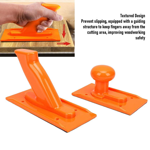 Ergonomic Woodworking Push Block With Textured Grip And Guiding Structure For Table Saws And Planers Orange ABS Handle