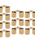 Polished Brass Hidden Cabinet Hinges, 10 Pcs M10x22mm, 180 Degree Opening Concealed Cylindrical Hinges displayed flat
