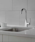 Xander Single-Handle Bar-Prep Kitchen Sink Faucet In Matte Black With 1 Hole Or 3 Hole Install in a modern kitchen setup