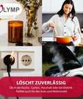 Universal Foam Fire Extinguisher Spray 500ml Compact Cylinder used to extinguish kitchen flames safely.