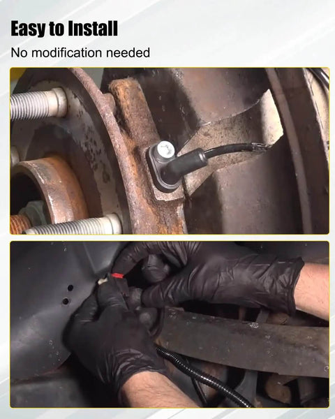 Installation view of Ram Front ABS Wheel Speed Sensor Replacement Kit for 2014-2018 2500 3500 Left and Right 2pcs.
