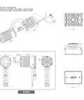 Technical drawing of High Torque Sensored Brushless Motor And E10 ESC Combo For RC Car, dimensions and wiring details shown