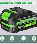 Black and green lithium battery for Mini Electric Chainsaw 6 Inch Cordless Handheld Saw With 880 Watt Motor Auto Oiler