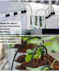 Plastic Tube Clamps Set Of Two For Three Quarters To One Inch Tube OD Adjustable Flow Control Hose Clip For Pinch Valve And Everyday Lab Use White Great For Analytical Instruments, Bottle Filling, Aquarium Systems, Garden Irrigation with hoses used in lab and garden setup