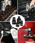 Four Piece Impact Socket Adapter And Reducer Set For One Quarter Three Eighths And One Half Inch Drives Impact Driver And Wrench Conversion Kit Socket Reducers Premium CR MO Steel in automotive and maintenance use