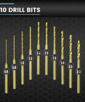 10 HSS drill bits for Pocket Mini Electric Drill Kit 13 In 1 With Aluminum Case Cordless Rechargeable Drill 600 RPM Handy Tool