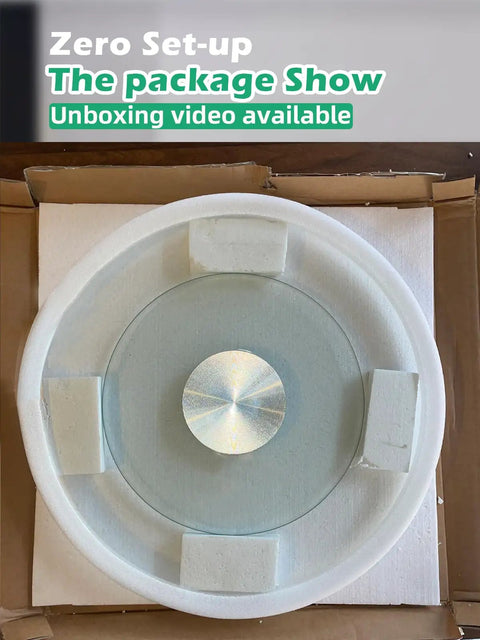 26.7 Inch Tempered Glass Lazy Susan For Tabletop Heavy Duty Rotating Serving Tray Spinning Food Server Unboxed in Package