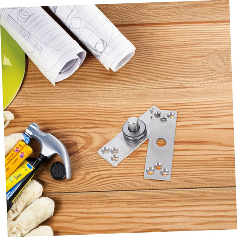 Beefy Heavy Duty 360 Degree Rotation Stainless Steel Concealed Door Pivot Hinge for cabinets on a wooden surface