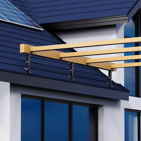 Premium 304 Stainless Steel Adjustable Pergola Roof Riser Brackets Kit For Outdoor Patios And Gazebos, 0-90 Degree Tilt, Height Adjustable, Weatherproof, Corrosion-Resistant, Heavy Duty Support Mounts