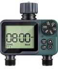 Two Zone Digital Sprinkler Timer For Garden Hose And Yard Irrigation With Rain Delay No Brainer Easy Setup IP66 Waterproof