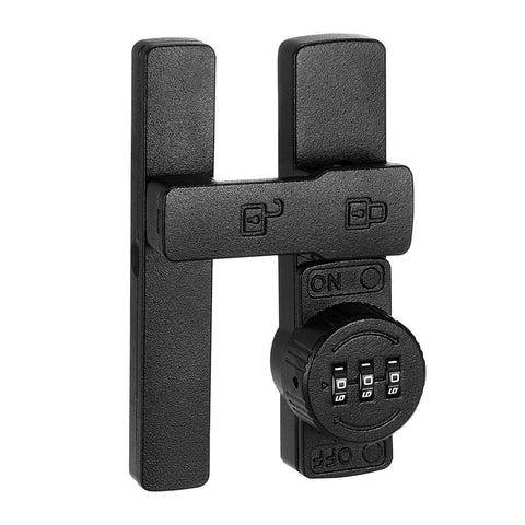 Matte Black 180 Degree Barn Door Lock With 3 Digit Keyless Password Latch Flip Lock for Privacy on Barn Doors Cabinets Windows Garden and Bathroom No Batteries Needed Durable Mechanical Combination Lock