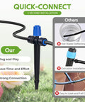 50 Feet Quick Connect Garden Watering System With Adjustable Vortex Drippers No Fuss Water Saving Automatic Drip Irrigation Kit installation guide