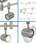 96 Inch Brushed Nickel LED Flex Track Ceiling Light 5 Light Adjustable Track Fixture For Kitchen And Living Room Bulbs Included Modern Transitional Design Overhead Lighting showing adjustable spotlight and flexible track system.