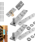 Heavy Duty Door Pivot Hinges 2 Pack For Wood Doors Up To 300 Lb With 360 Degree Hidden Rotation Ideal For Secret Compartments In Bookcases Cabinets Drawers And Furniture