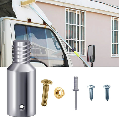 4 Pack Threaded Tip Replacement Kit for Mop Extension Poles and Brooms, 1 Inch Threaded Tail Adapters with screws and rivets