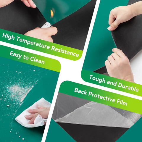 NestChic ESD rubber soldering mat, black with green accents; anti-static, high-temp resistant, back protective film.