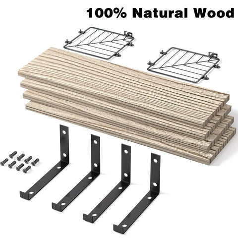 Wall Mounted Bathroom Over Toilet Storage Shelf Three Tier Light Brown Floating Rack Offers Sweet Side Storage For Toilet Paper And Toiletries Huge Win For Compact Restrooms showcasing natural wood shelves and metal brackets.