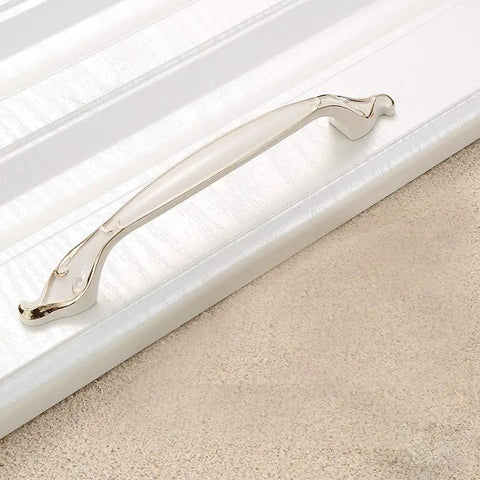 10 Pack Ivory White Cabinet Pulls Three Point Eight Inch Vintage Aluminum Alloy Drawer Handles for cabinets