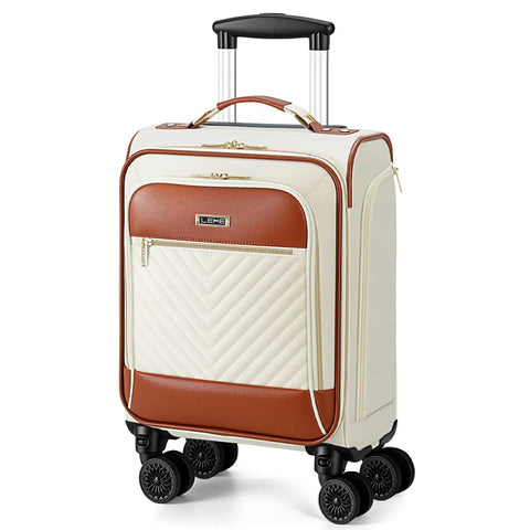 Underseat Carry On Luggage For Women Lightweight 19 Inch Multi Compartment Travel Bag With 360 Degree Wheels And Telescopic Handle