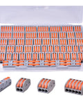 Lever Wire Connectors Kit 60Pcs Quick Splice Push In Connectors inline terminals in a plastic case, 2 3 5 conductor options.