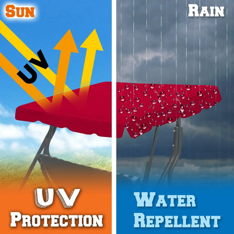 Patio Swing Canopy Replacement Top Cover For 77 By 43 Inch Porch Furniture Burgundy UV Blocking Water Repellent