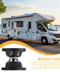 RV Magnet Door Holder Self-Adhesive Anti-Collision Silent Buffer Stopper with black suction head for motorhomes displayed in front of camper.