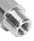 Stainless steel 1/2 in NPT check valve with hex body and external threads for air line