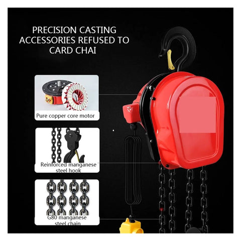 Portable 1 Ton Electric Chain Hoist And Trailer Winch for Garage Crews and DIY Hustlers with pure copper motor and steel hook.