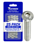 Top Shelf Button Head Socket Cap Screws 1/4-20 X 1-3/4 Inch Full Thread 25 Pack with hex drive for motorcycle builds.