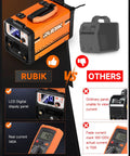 Comparison showing features of Gasless MIG Welder 110V 3 In 1 Flux Core Arc MIG Lift TIG Welding Machine With Synergy Control