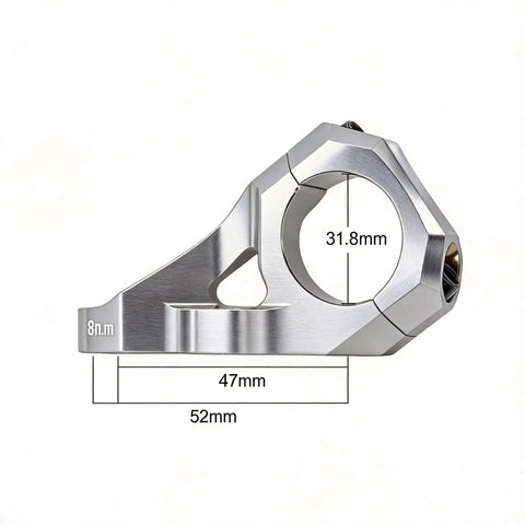 Beefy 31.8Mm CNC Aluminum Direct Mount Stem For Dual Crown DH Mountain Bikes And Surron Light Bee Dirt Bikes, silver finish