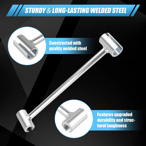 Door Hinge Adjustment Tool For Flag Style Hinges 14-19mm Double Head Heavy Duty Hinge Gap Wrench For Residential And Cleanroom Doors Repair Professional Grade And DIY Friendly, Helps Speed Gap Fix On Flag Style Hinges With 14-19mm Range, welded steel tool shown