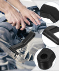 Heavy Duty 2 Piece Tire Balance Caliper Crank Handles For Wheel Measuring Tool, lightweight, non-slip black plastic handles in use.
