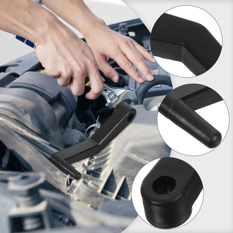 Heavy Duty 2 Piece Tire Balance Caliper Crank Handles For Wheel Measuring Tool, lightweight, non-slip black plastic handles in use.