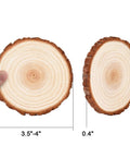 Unfinished Natural Wood Slices With Bark - 20 Pcs 3.5-4 Inch Wood Craft Kit For DIY Projects, Kids Arts And Crafts, Coasters