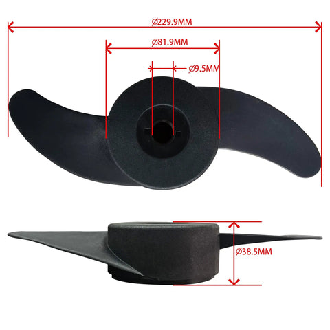 Beefy 2 Blade Trolling Motor Propeller With Mounting Kit, Includes Screw Cap, Washer, Pin And Spanner For Easy Assembly, High Strength Nylon, Weed Guard Design, Delivers Smooth Thrust On 32, 36, 40, 46 Lb Motors