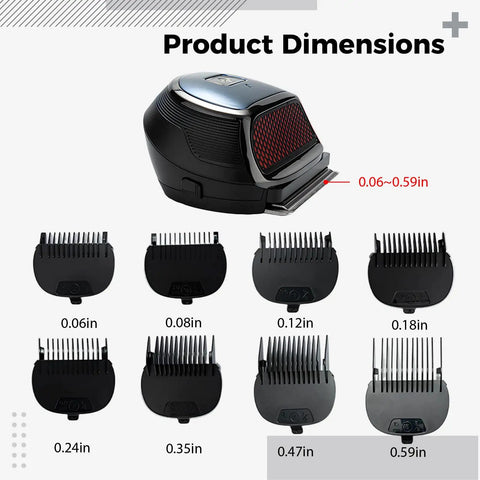 Powerful At Home Haircut Kit With 6500 RPM Electric Clippers USB Rechargeable Grooming Set 8 Guide Guards Display