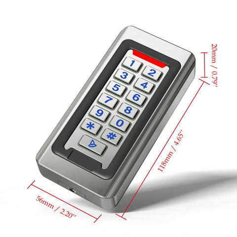 Stainless Steel Outdoor Door Access Control Keypad With Backlit Pad And Built-In Doorbell Button, Tough-As-Nails IP68 Weatherproof