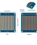 Double Sided Protoboard Kit For DIY Electronics, Solderable Breadboard Prototyping Board With Gold Plated Pads, top and bottom view