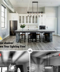 Farmhouse Dining Room Chandelier With Six Lights In Black Finish 39.4 Inch Hanging Kitchen Island Light in modern kitchen