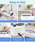 47000Hz Ultrasonic Jewelry Cleaning Machine For Rings Glasses Dentures And Watch Straps In A 304 Stainless Steel Tank in use